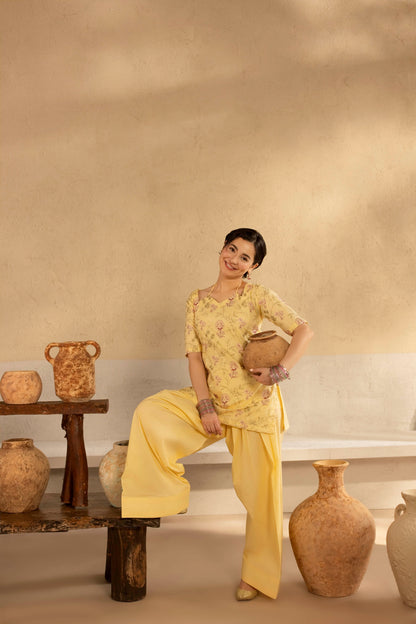 2PC Cambric Embroidered Dress - HM05