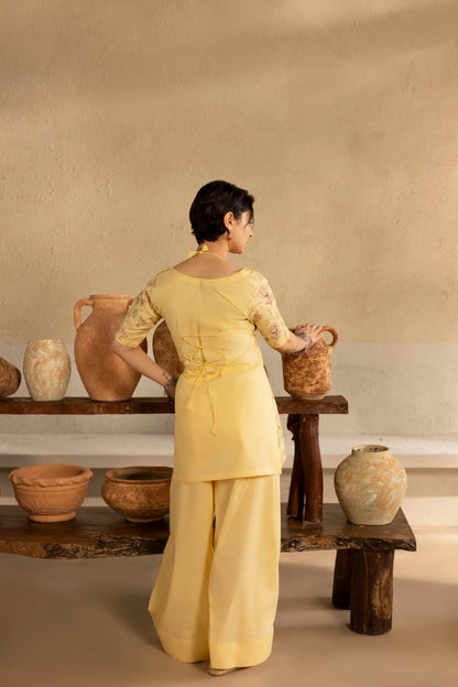 2PC Cambric Embroidered Dress - HM05