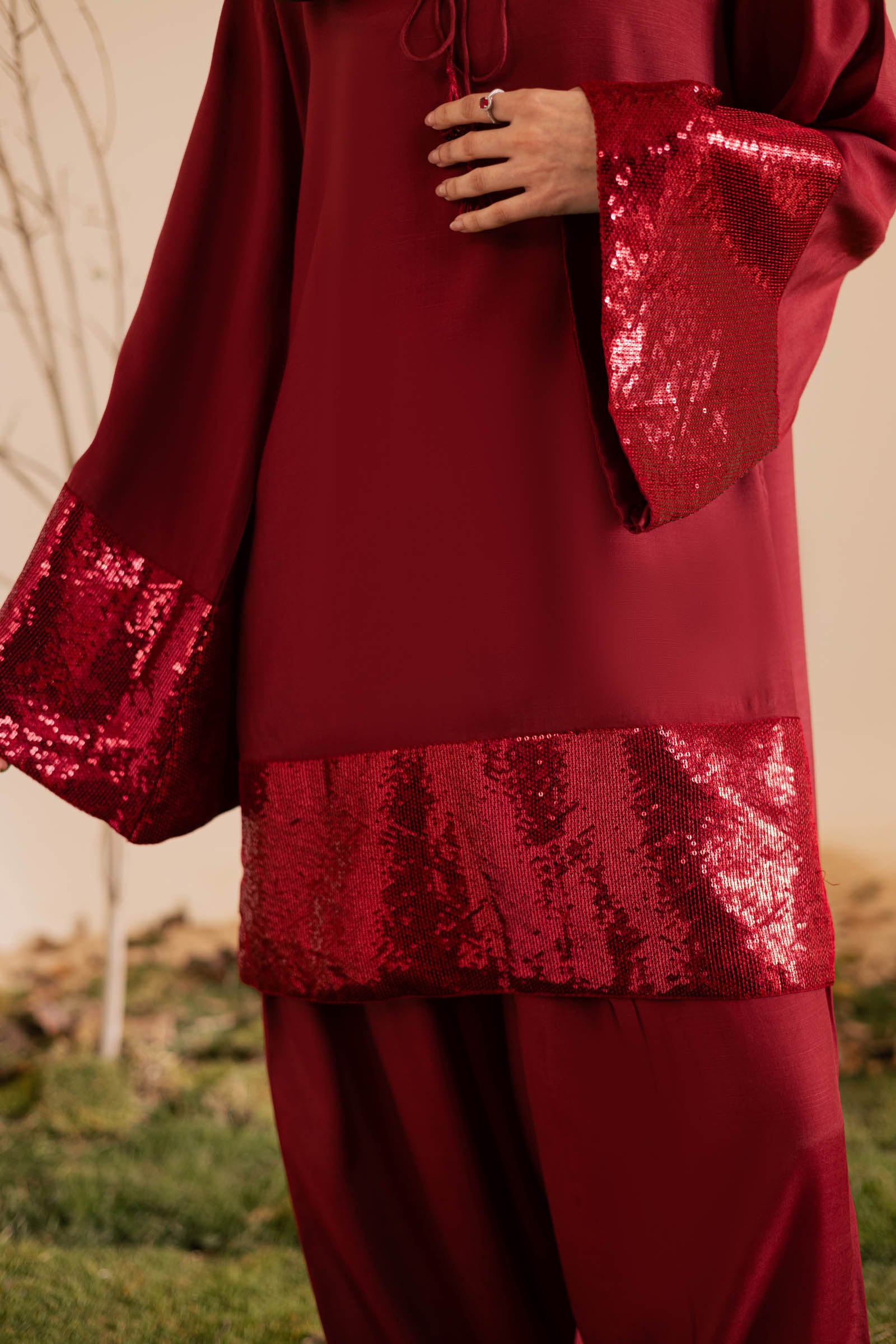 2PC Luxury Embroidered Dress- RSR17