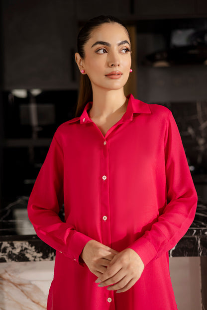 Solid 2PC Dress - SP-07 Fuchsia Pink