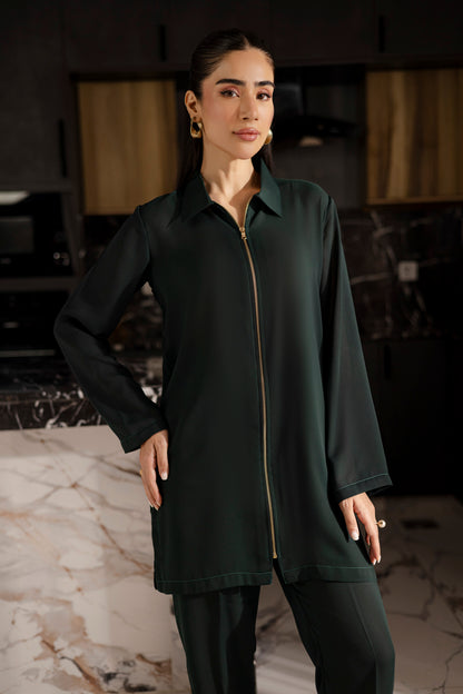 Solid 2PC Dress - SP-08 Emerald Green