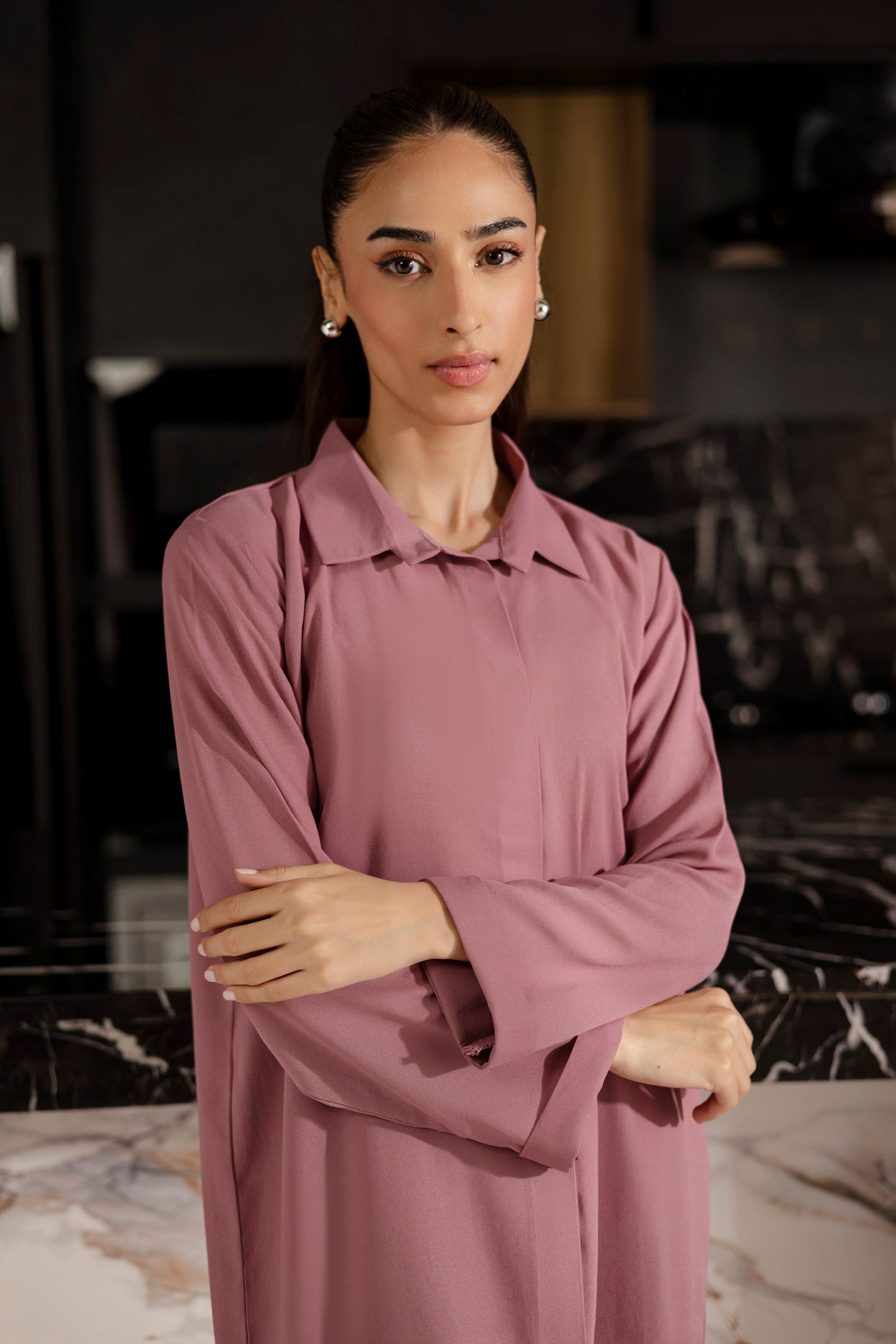 Solid 2PC Dress - SP-03 Mauve