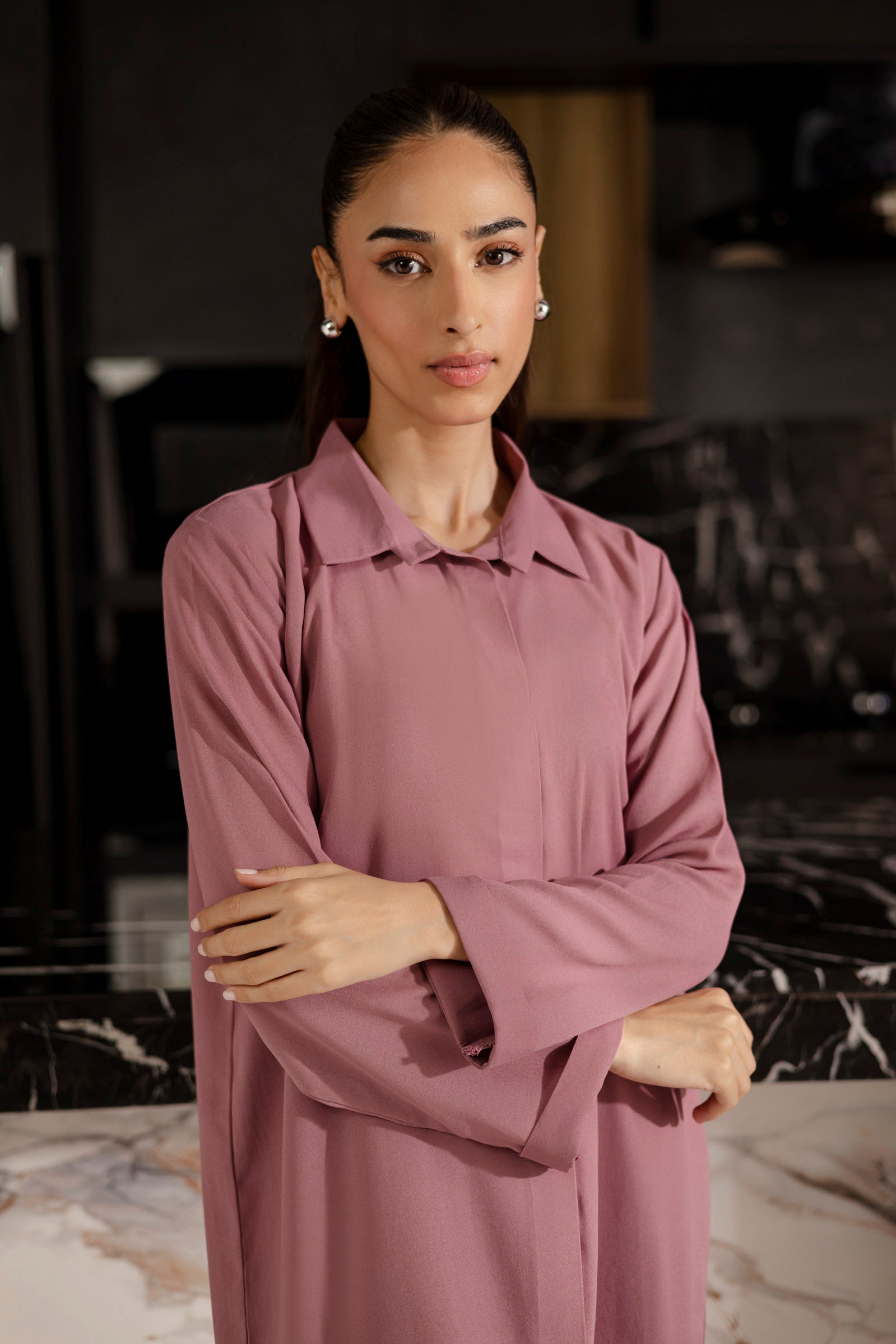 Solid 2PC Dress - SP-03 Mauve