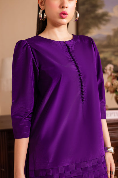 3PC Luxury Solid Silk Dress LSS - Purple
