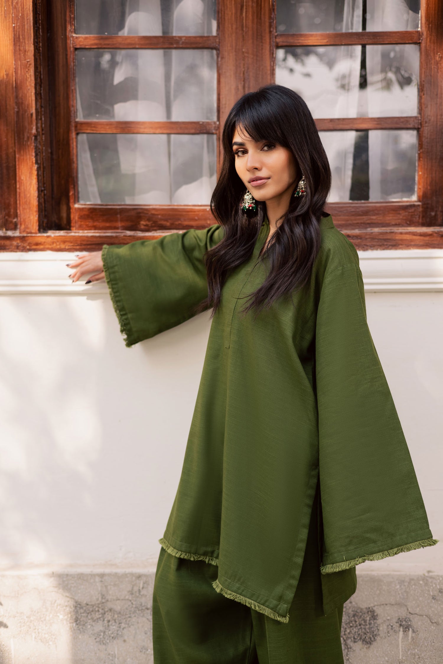 2 PC Khaddar Solid FSK 03 – Olive Green