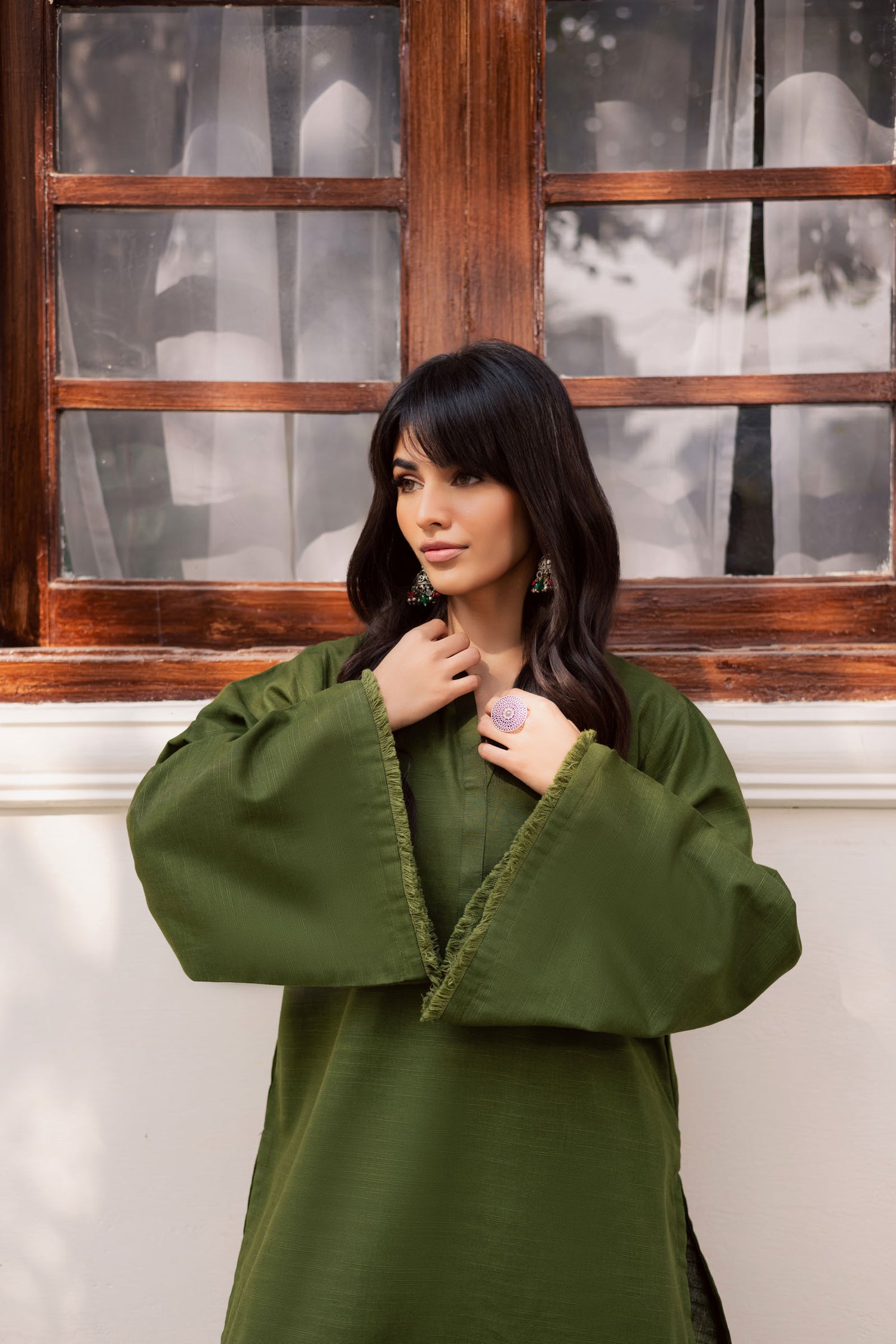 2 PC Khaddar Solid FSK 03 – Olive Green