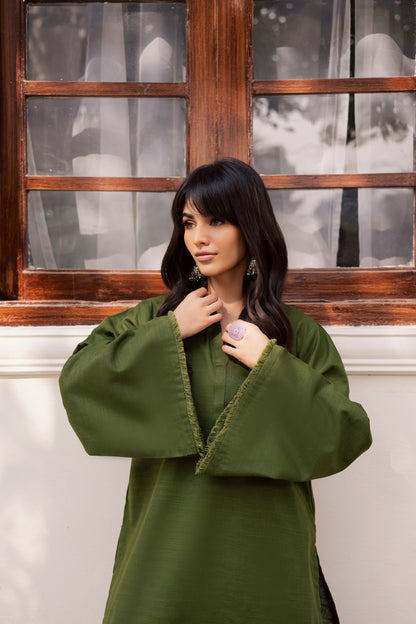 2 PC Khaddar Solid FSK 03 – Olive Green