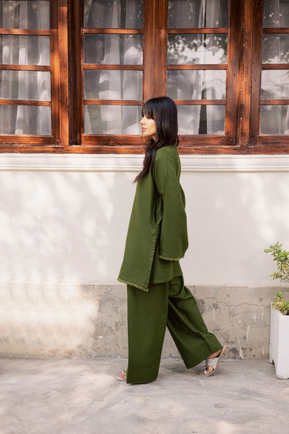 2 PC Khaddar Solid FSK 03 – Olive Green