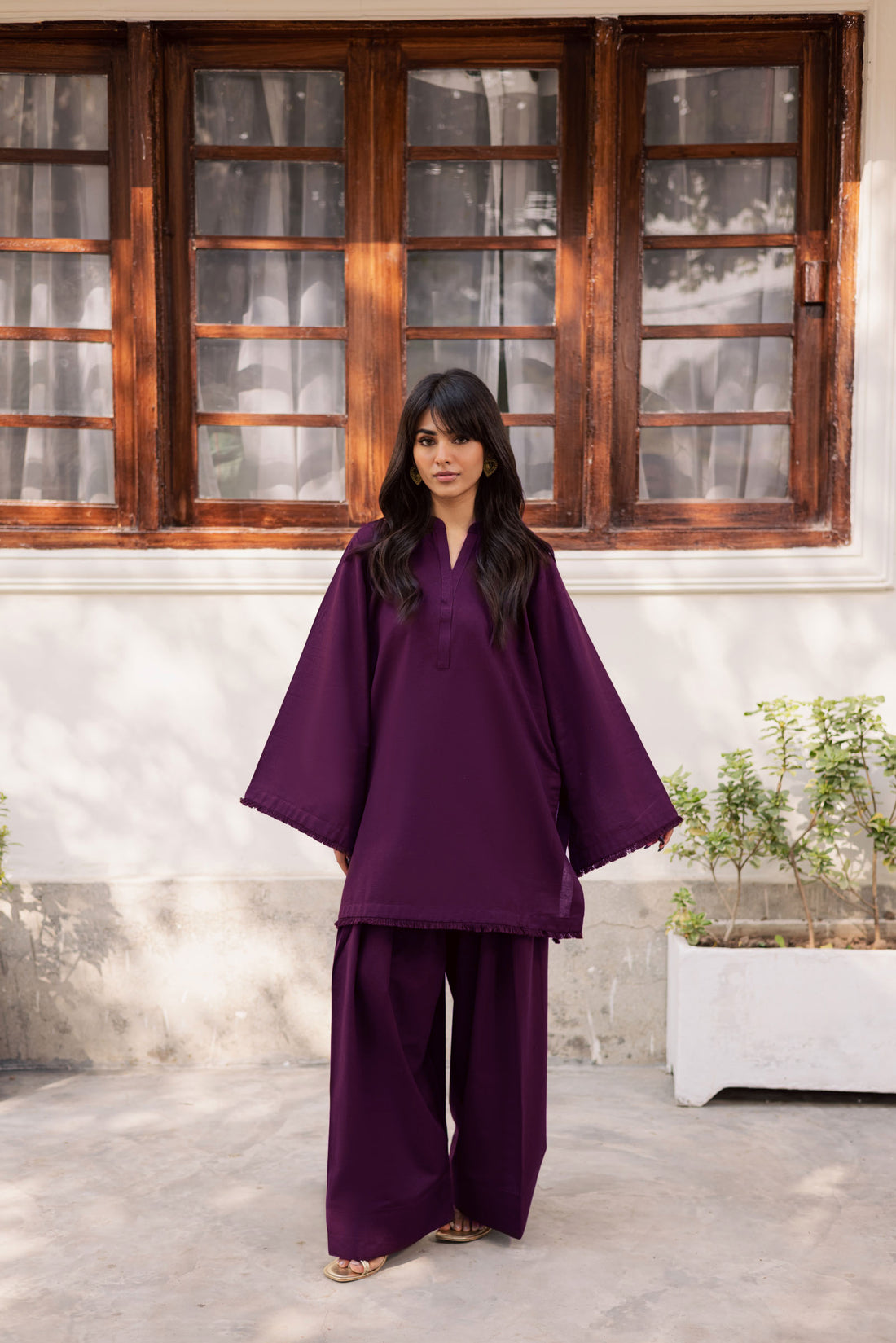 2 PC Khaddar Solid FSK 03 – Dark Plum