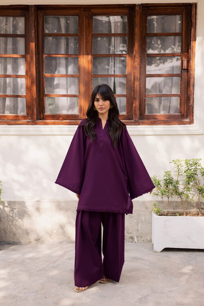 2 PC Khaddar Solid FSK 03 – Dark Plum