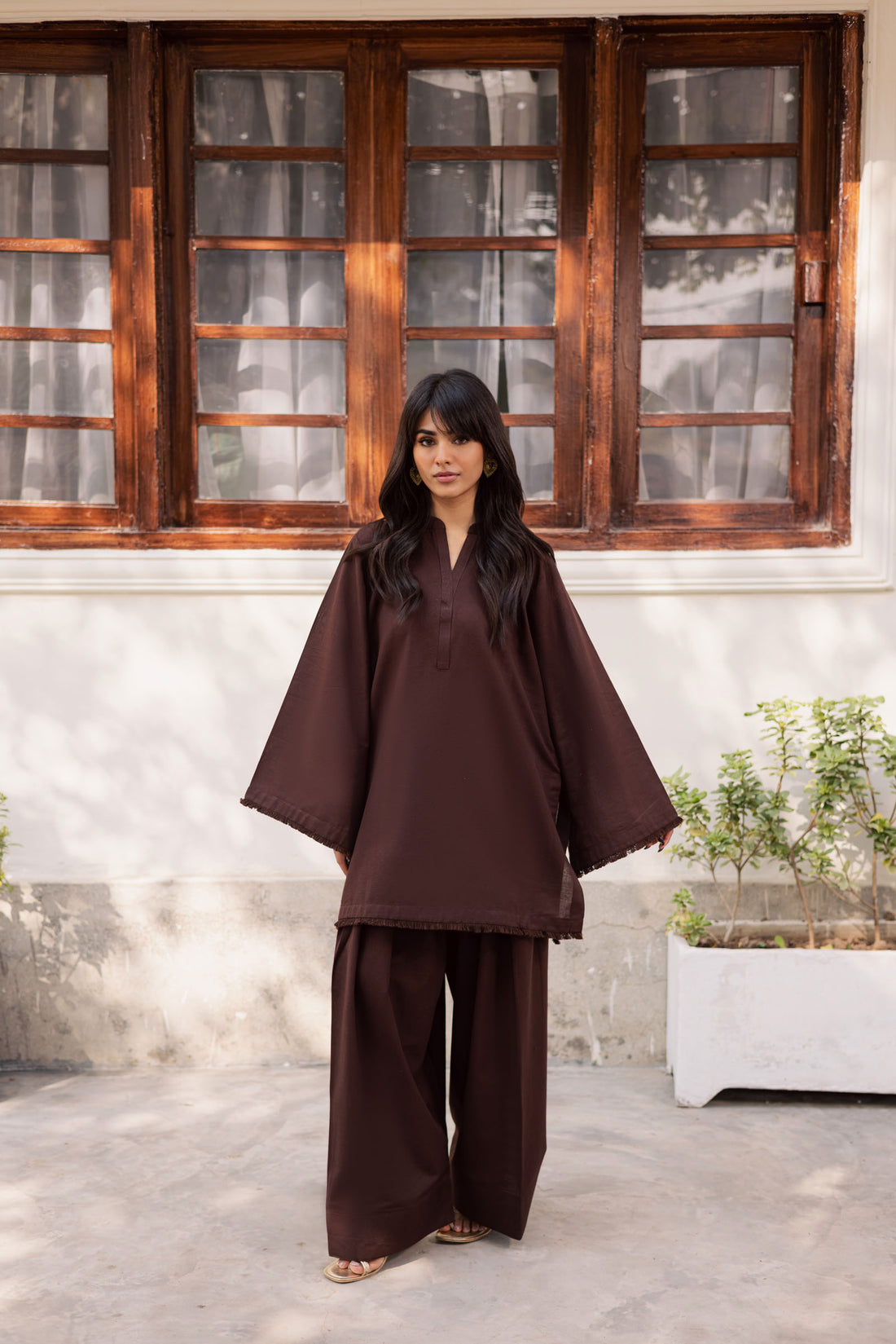 2 PC Khaddar Solid FSK 03 – Dark Brown