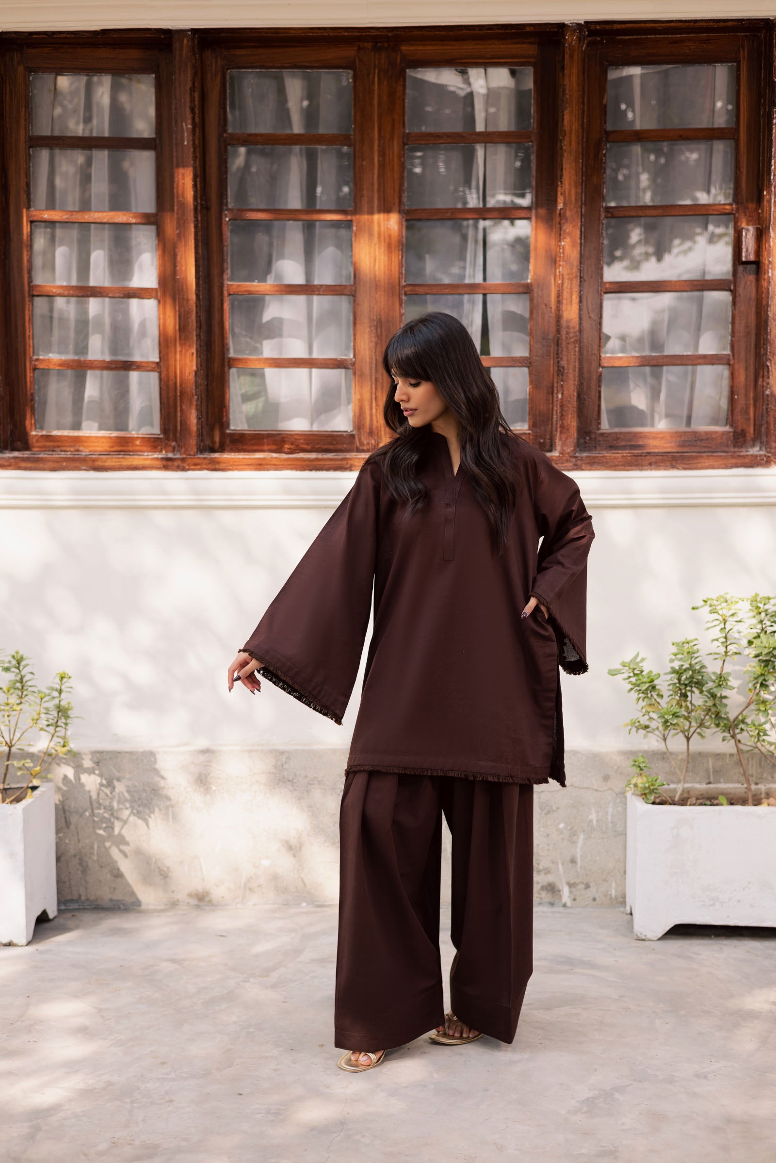 2 PC Khaddar Solid FSK 03 – Dark Brown