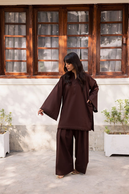 2 PC Khaddar Solid FSK 03 – Dark Brown