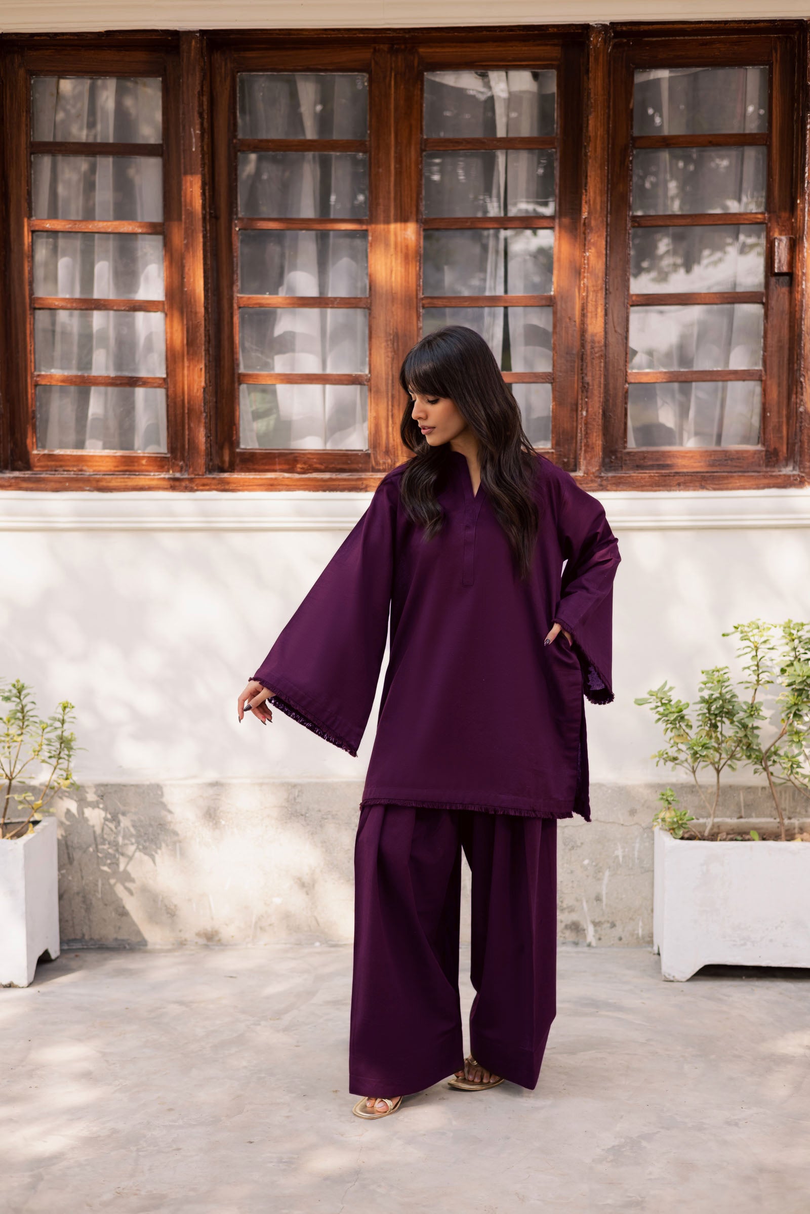 2 PC Khaddar Solid FSK 03 – Dark Plum