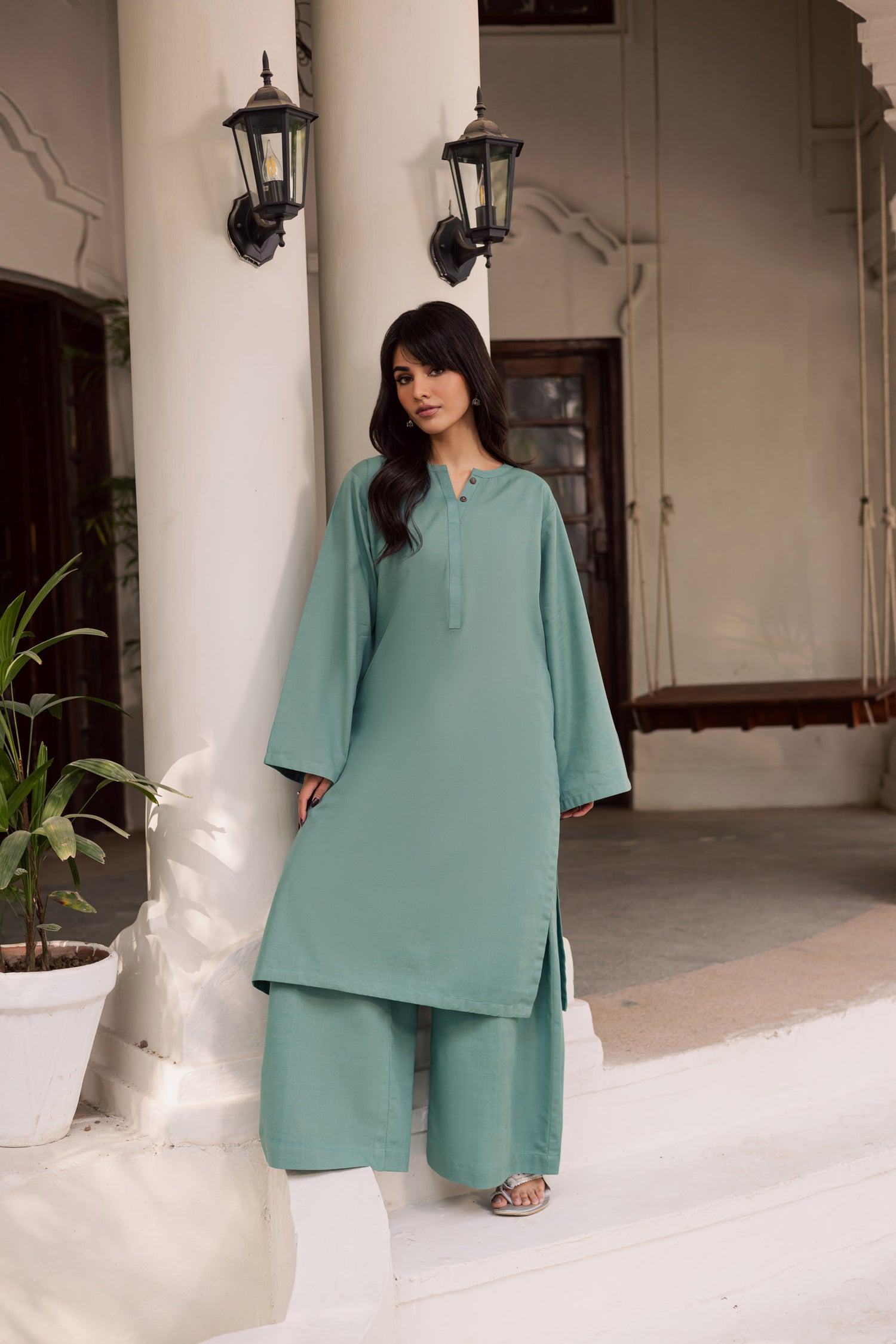 2 PC Khaddar Solid PSK 01 - Sea Green
