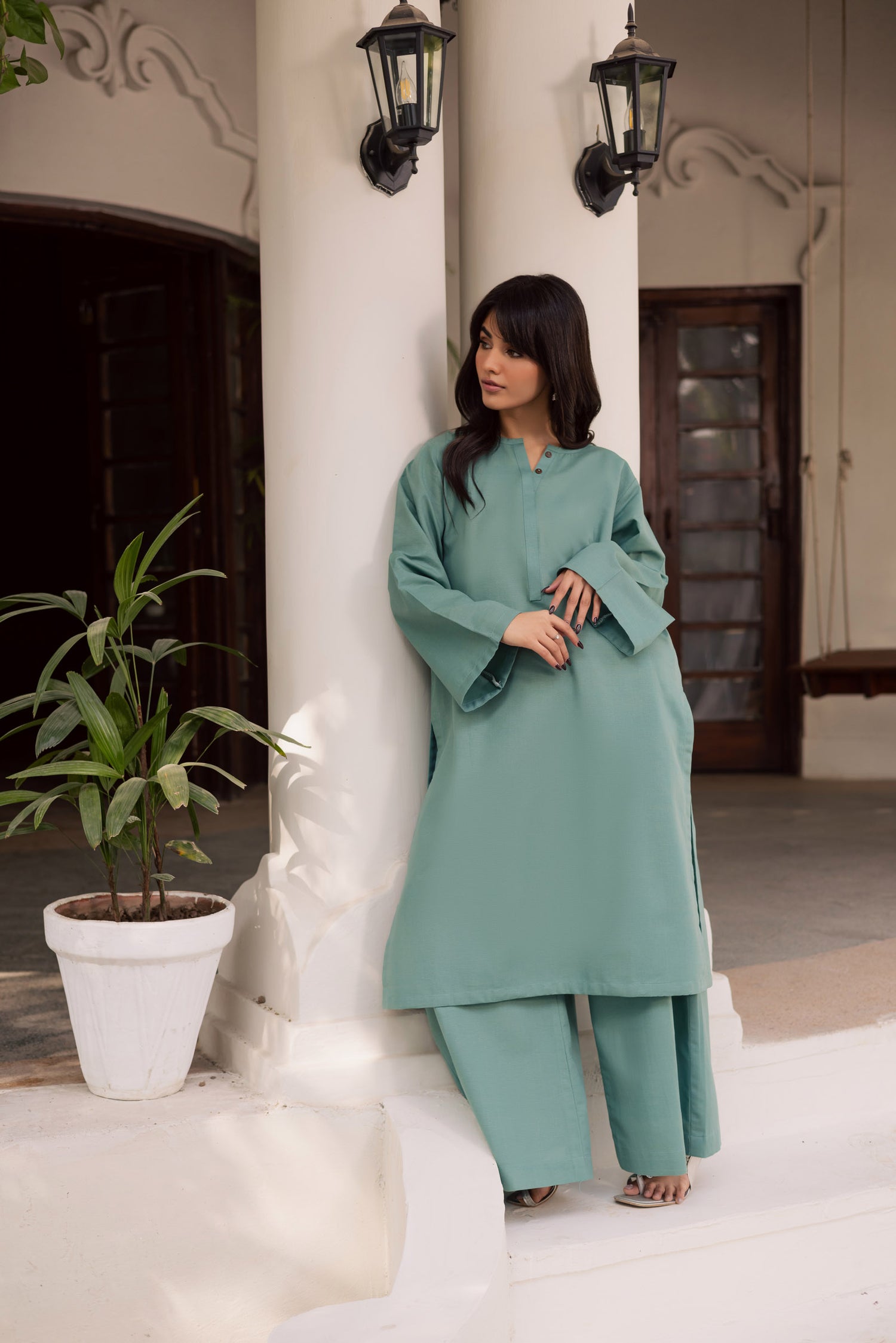 2 PC Khaddar Solid PSK 01 - Sea Green