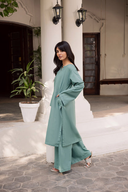 2 PC Khaddar Solid PSK 01 - Sea Green