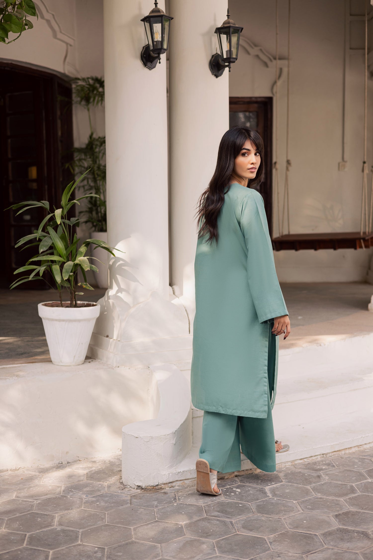 2 PC Khaddar Solid PSK 01 - Sea Green