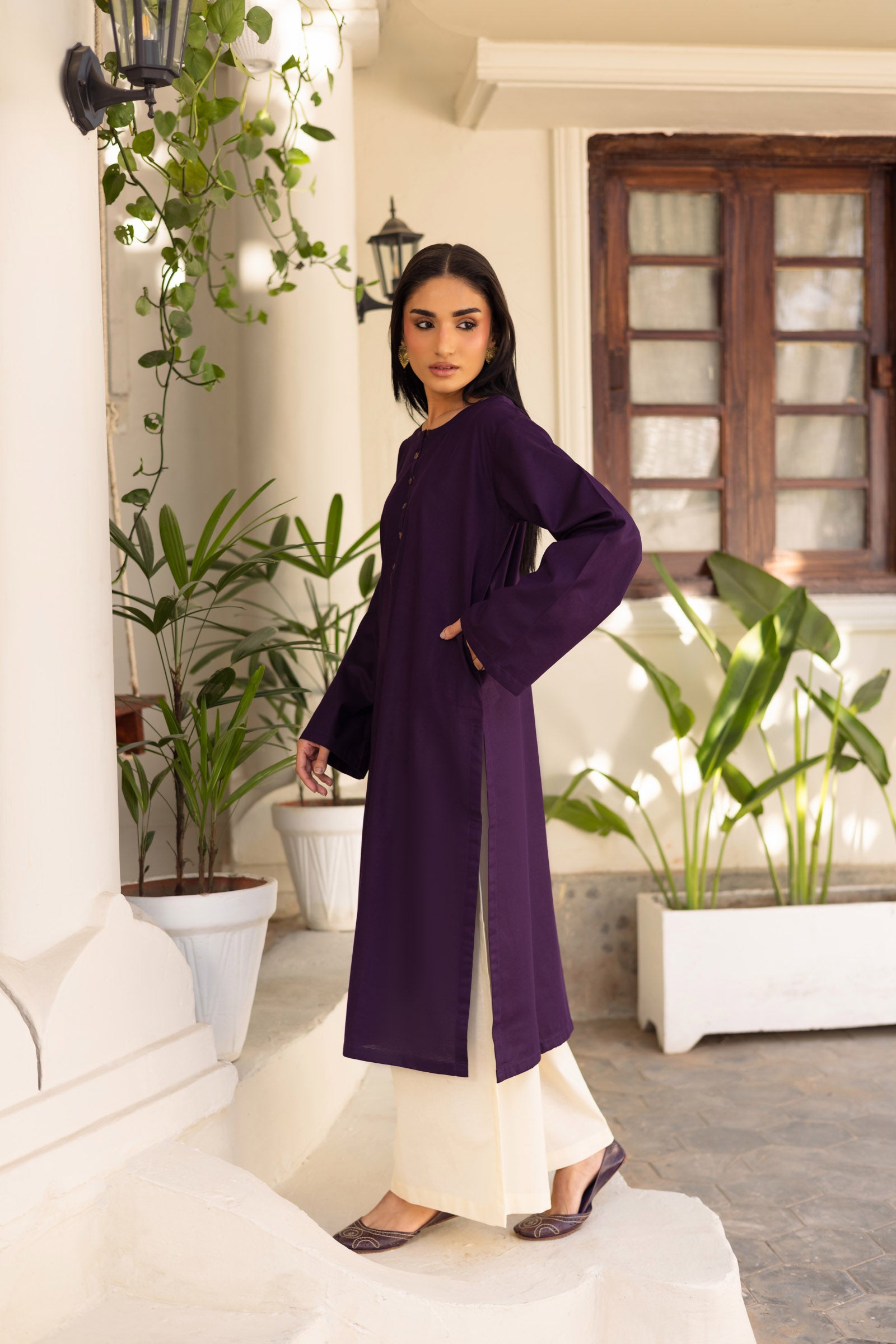2 PC Khaddar Solid CSK 02 - Purple