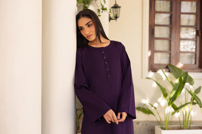 2 PC Khaddar Solid CSK 02 - Purple