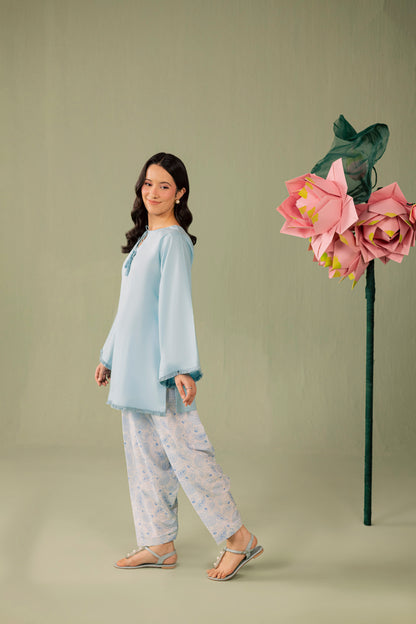 2PC Printed Solid Shalwar Kameez - AZ04