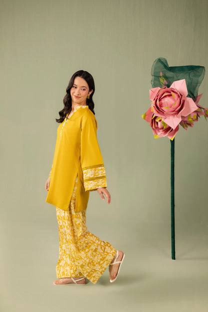 2PC Printed Solid Shalwar Kameez - AZ16