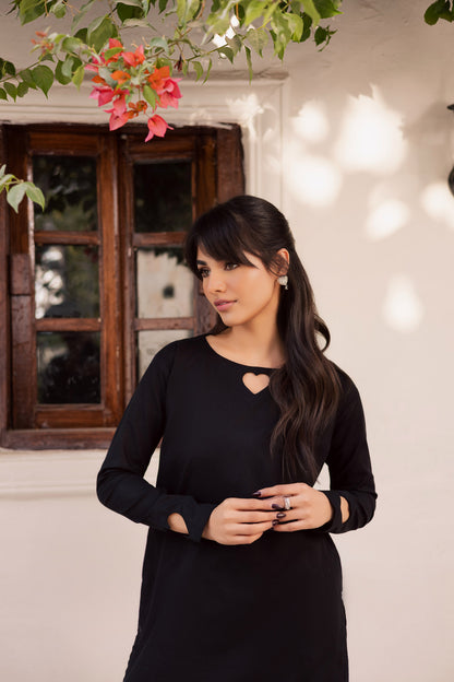 2PC Khaddar Solid HSK 06 – Black