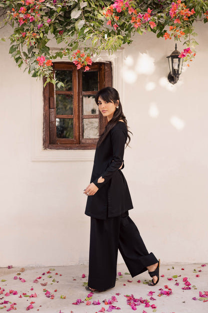 2PC Khaddar Solid HSK 06 – Black