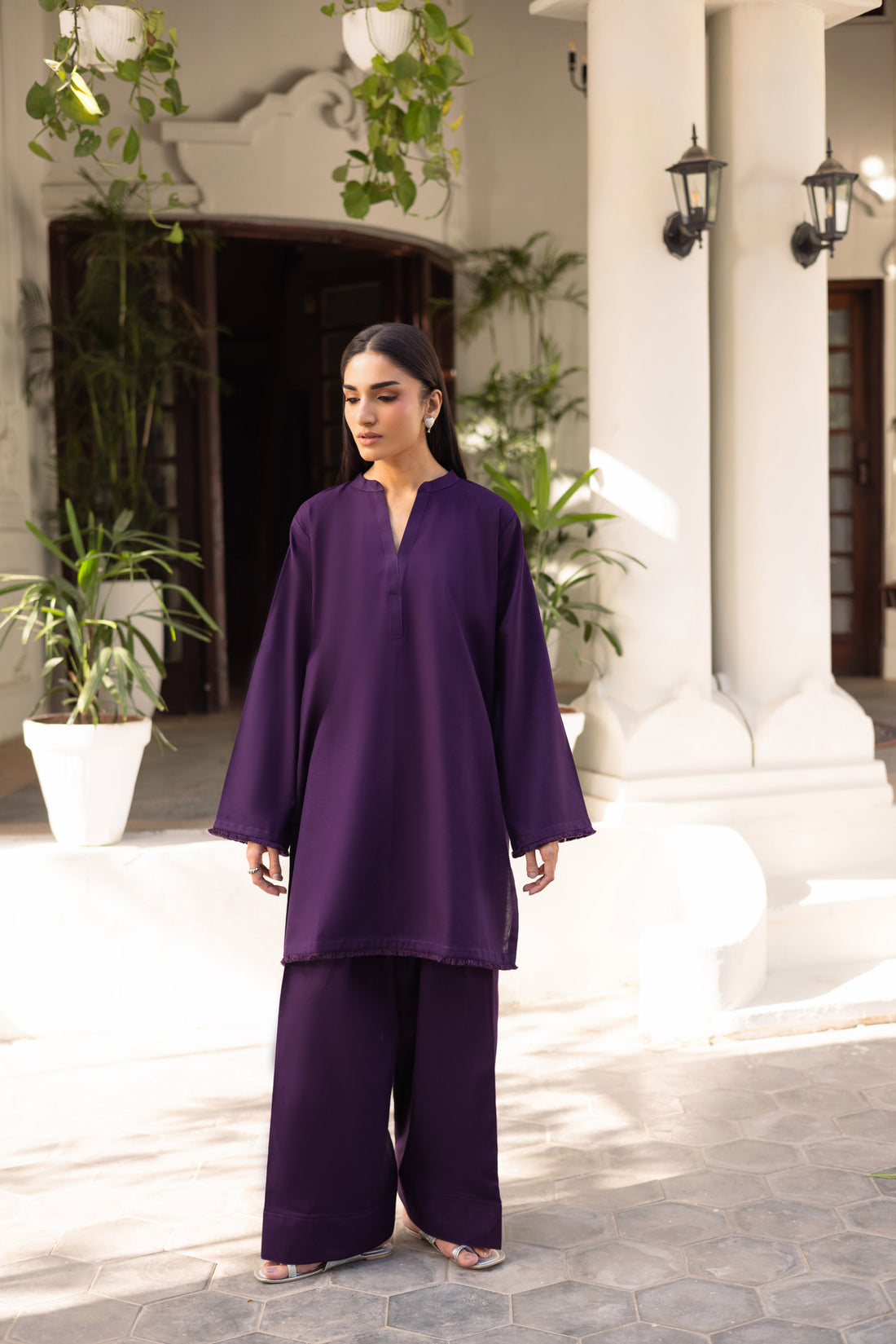 2 PC Khaddar Solid FSK 03 - Purple