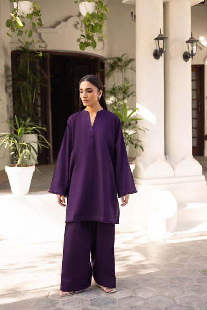 2 PC Khaddar Solid FSK 03 - Purple