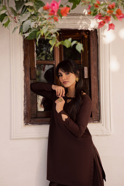 2PC Khaddar Solid HSK 06 – Dark Brown