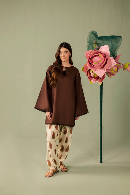 2PC Printed Solid Shalwar Kameez - AZ17