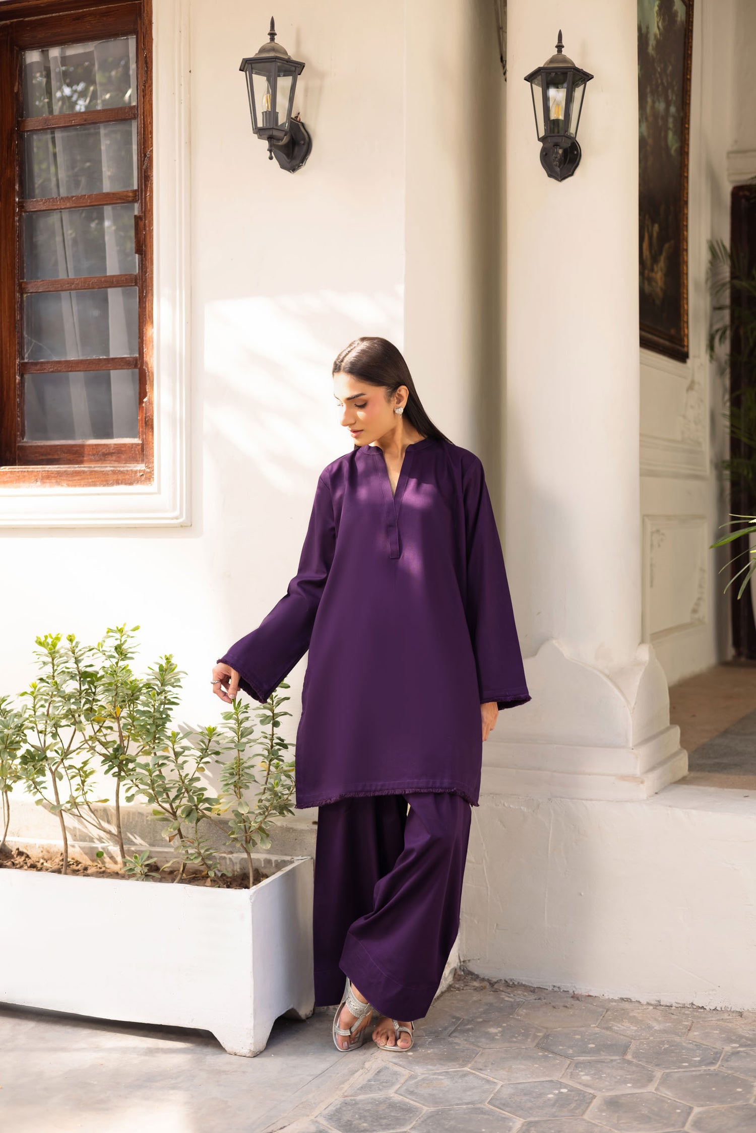 2 PC Khaddar Solid FSK 03 - Purple