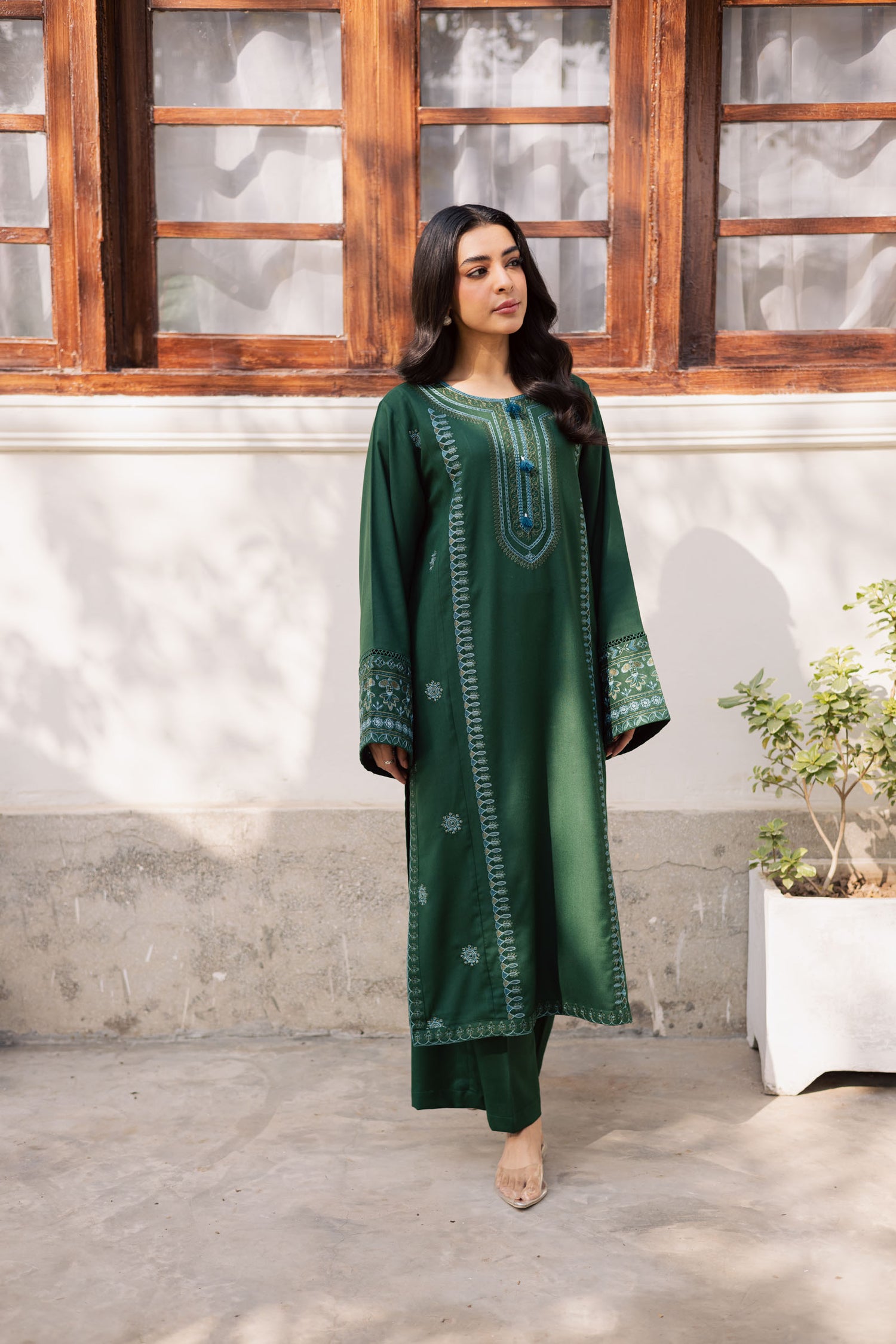 2PC Winter Embroidered Dress - 1203