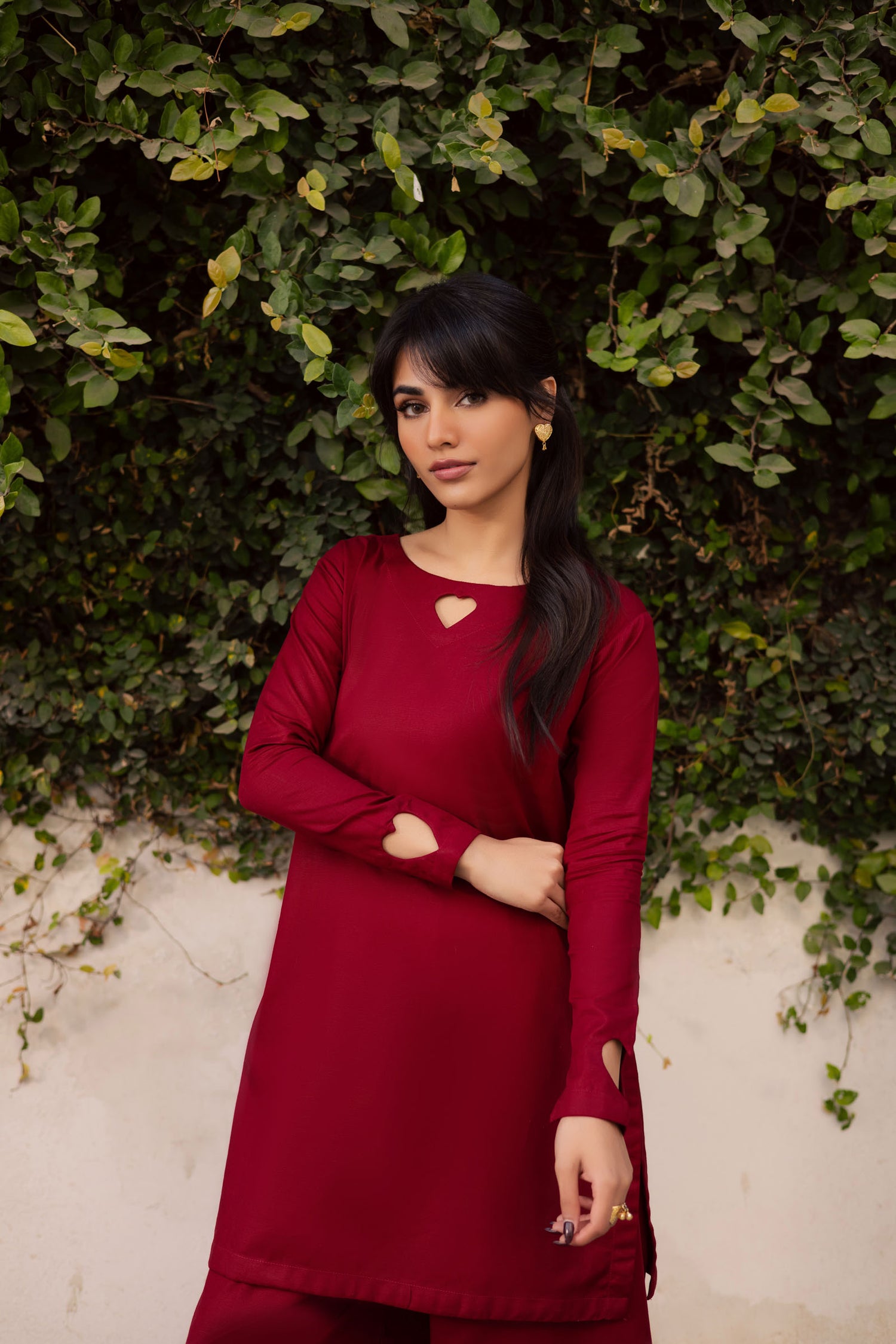 2PC Khaddar Solid HSK 06 – Maroon