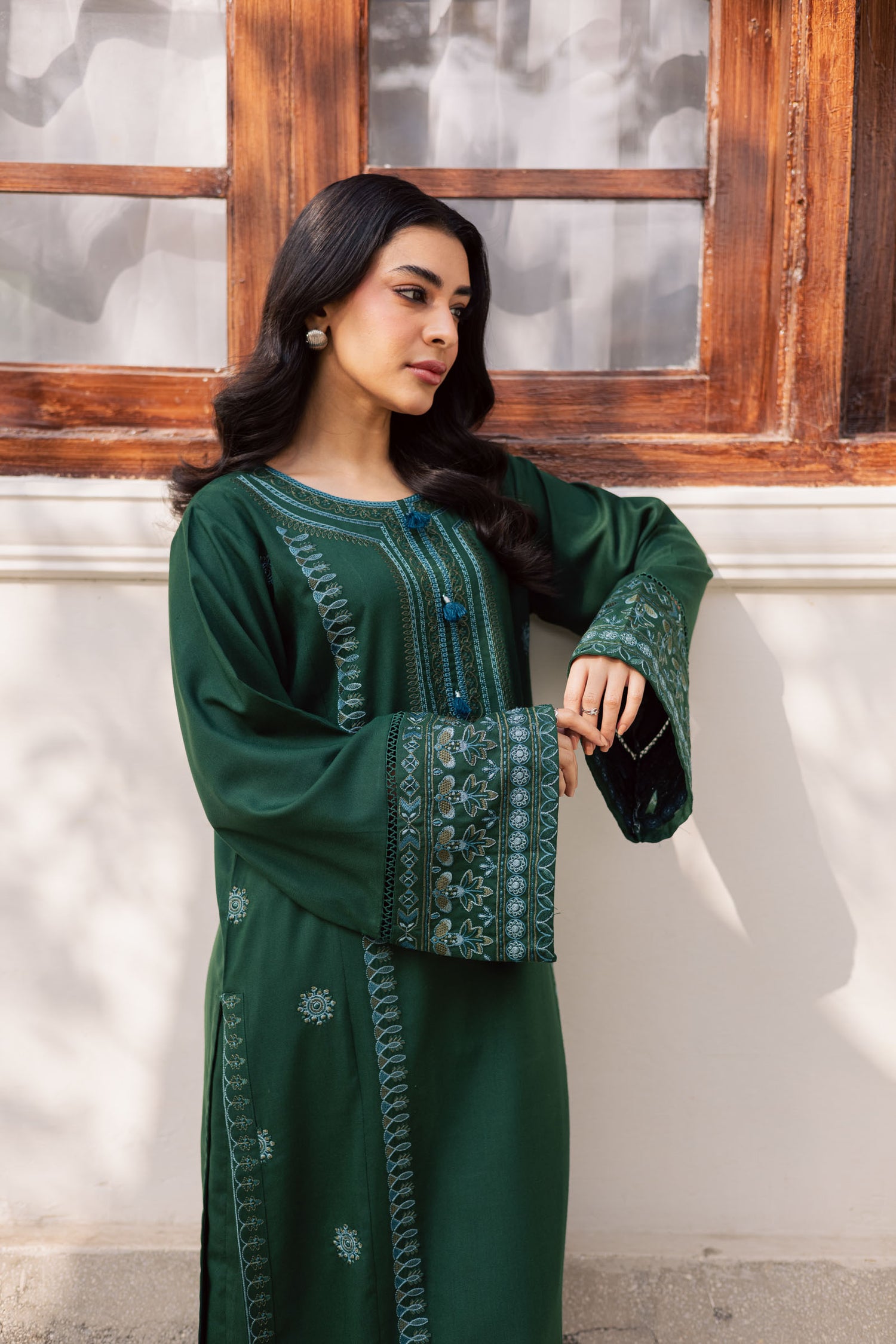 2PC Winter Embroidered Dress - 1203