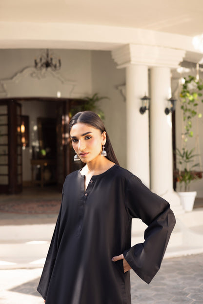 2 PC Khaddar Solid PSK 01 - Black