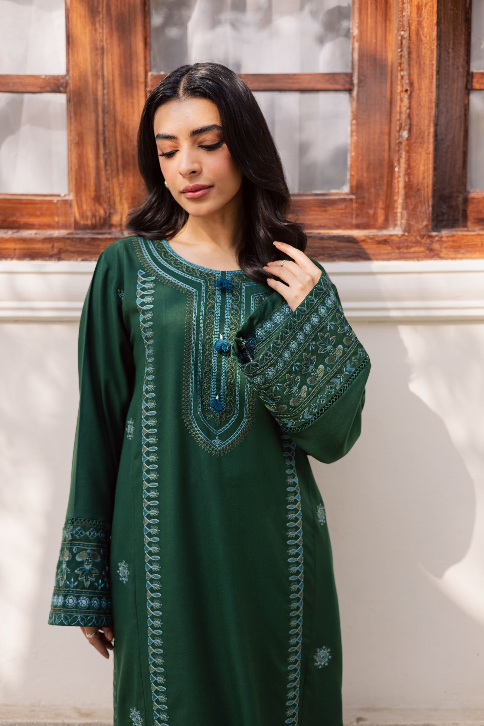 2PC Winter Embroidered Dress - 1203