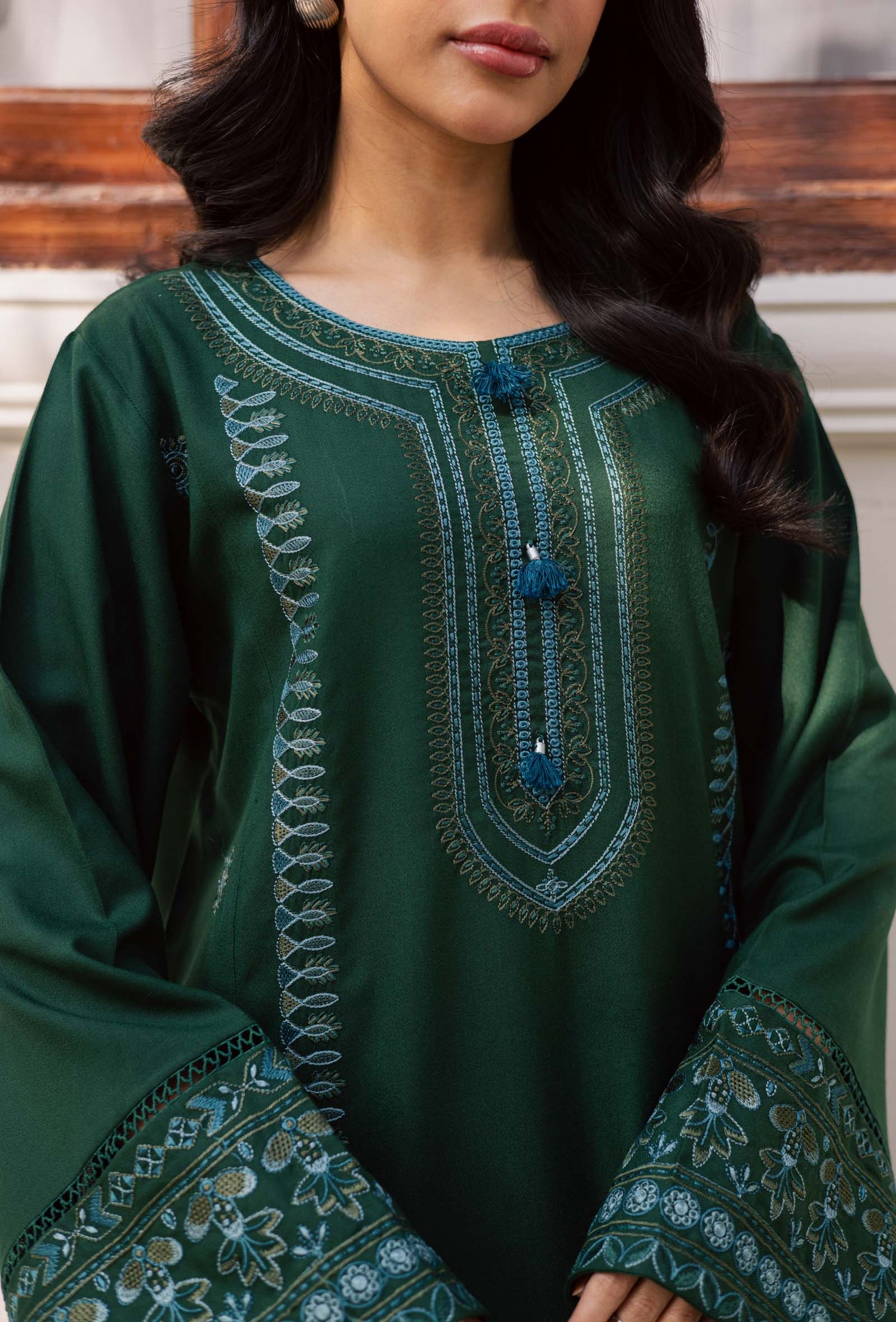 2PC Winter Embroidered Dress - 1203