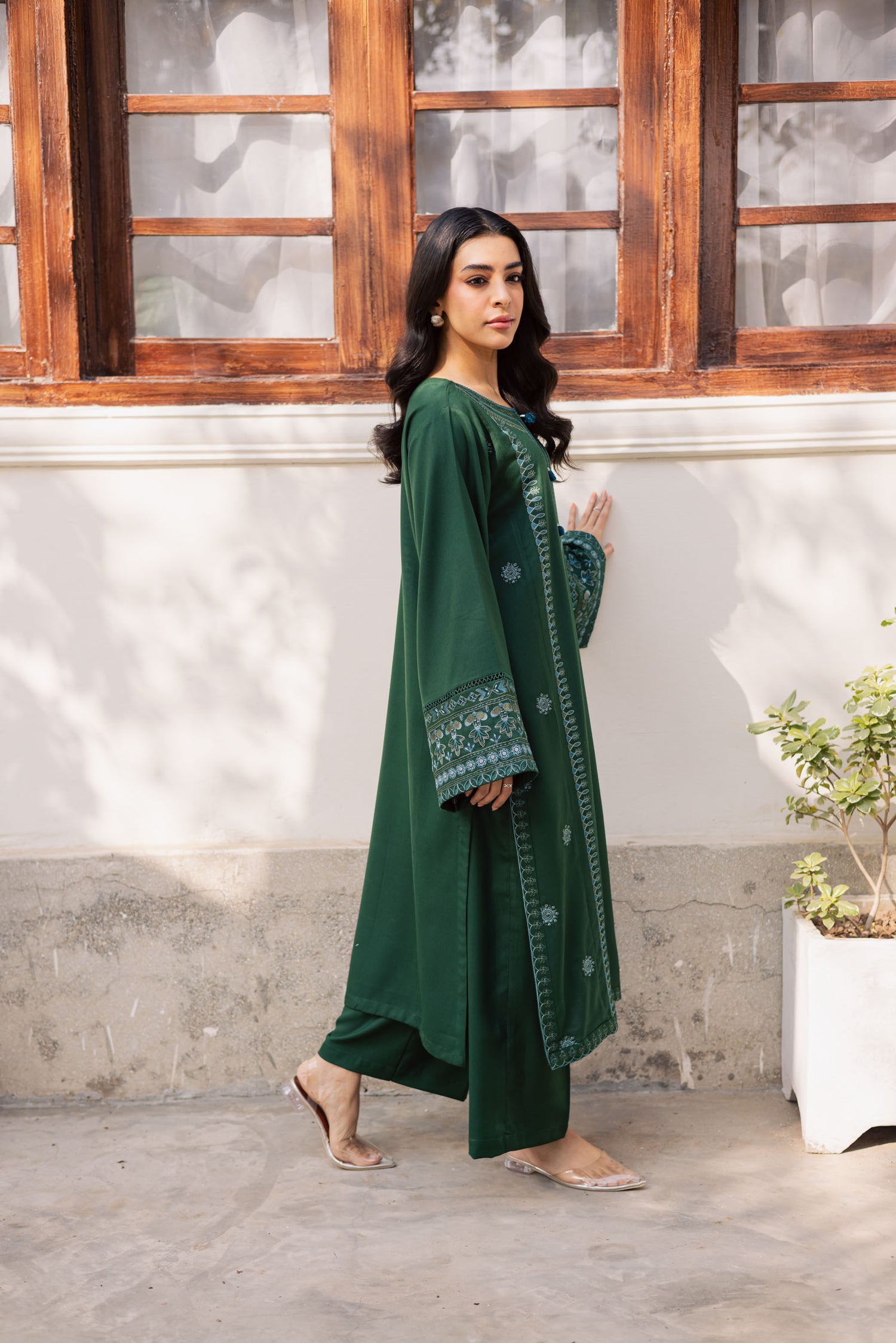 2PC Winter Embroidered Dress - 1203