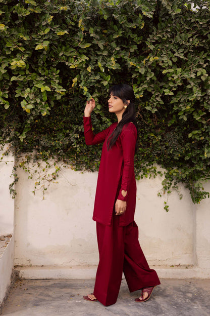 2PC Khaddar Solid HSK 06 – Maroon