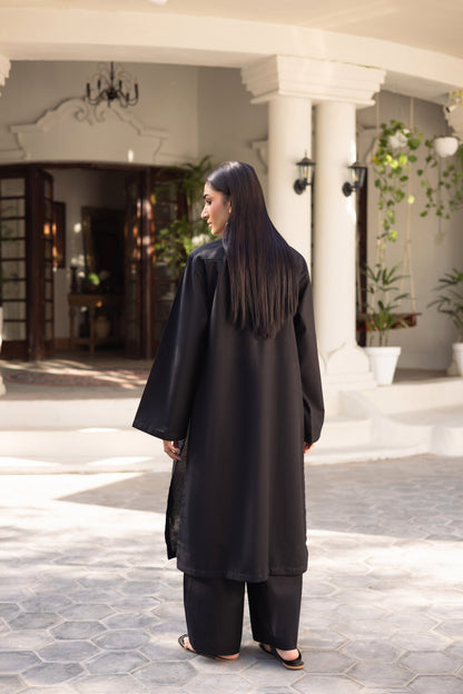 2 PC Khaddar Solid PSK 01 - Black