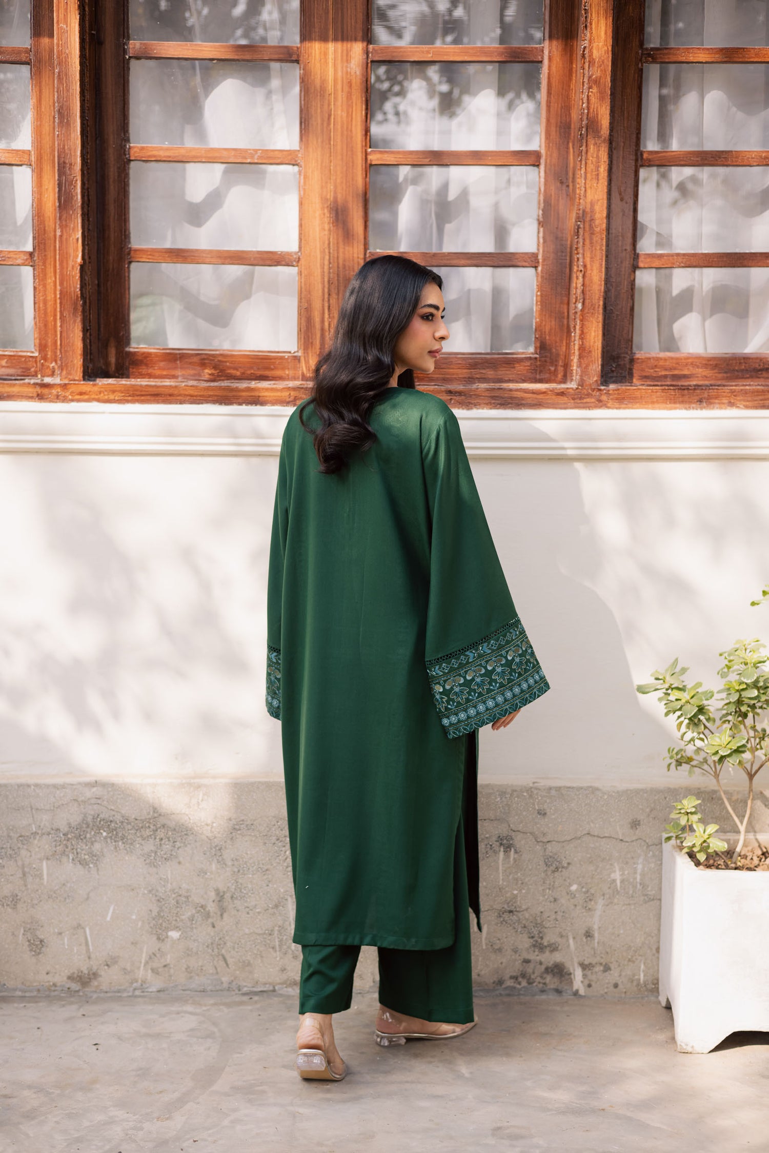 2PC Winter Embroidered Dress - 1203