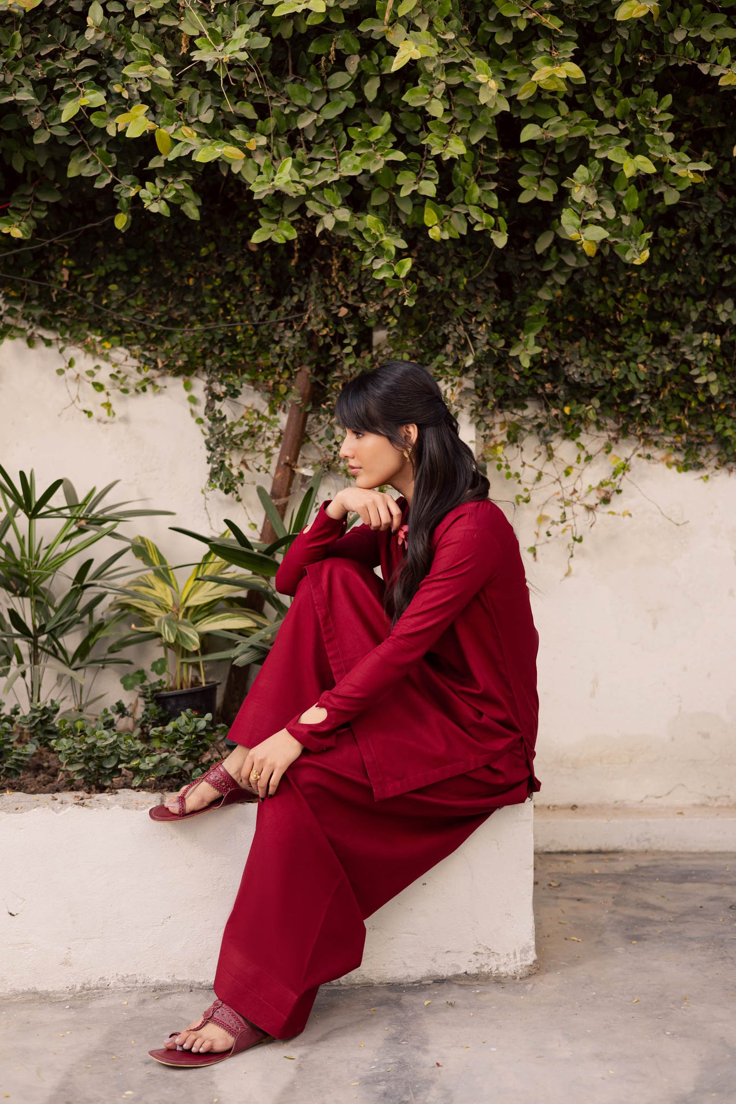 2PC Khaddar Solid HSK 06 – Maroon