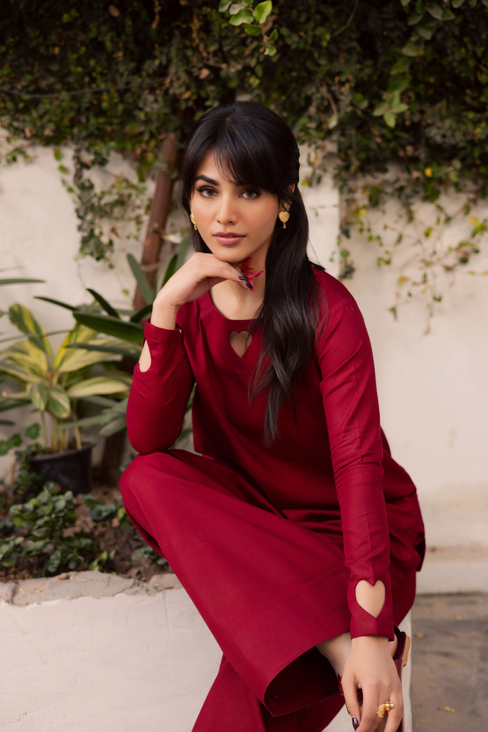 2PC Khaddar Solid HSK 06 – Maroon