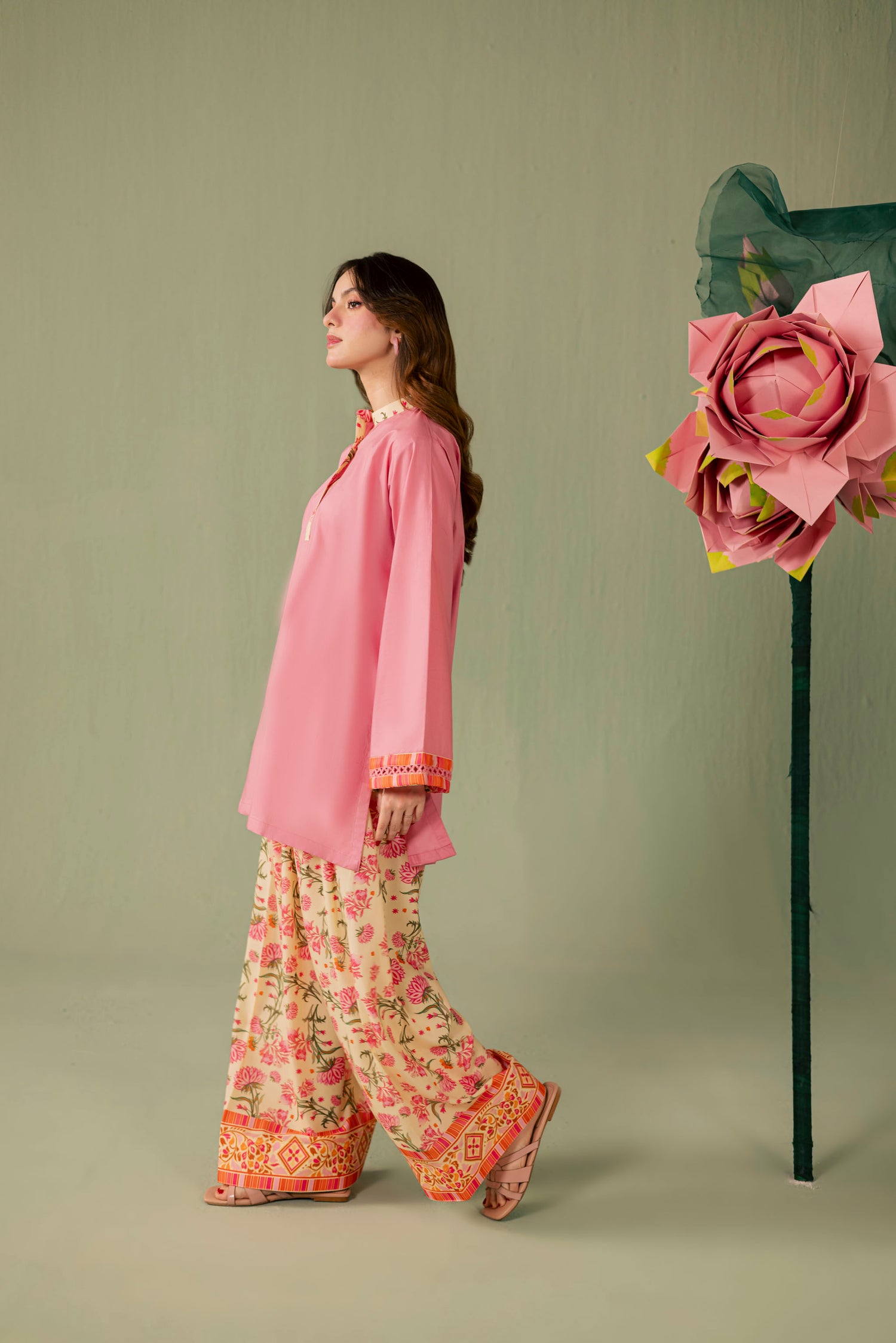 2PC Printed Solid Shalwar Kameez - AZ13