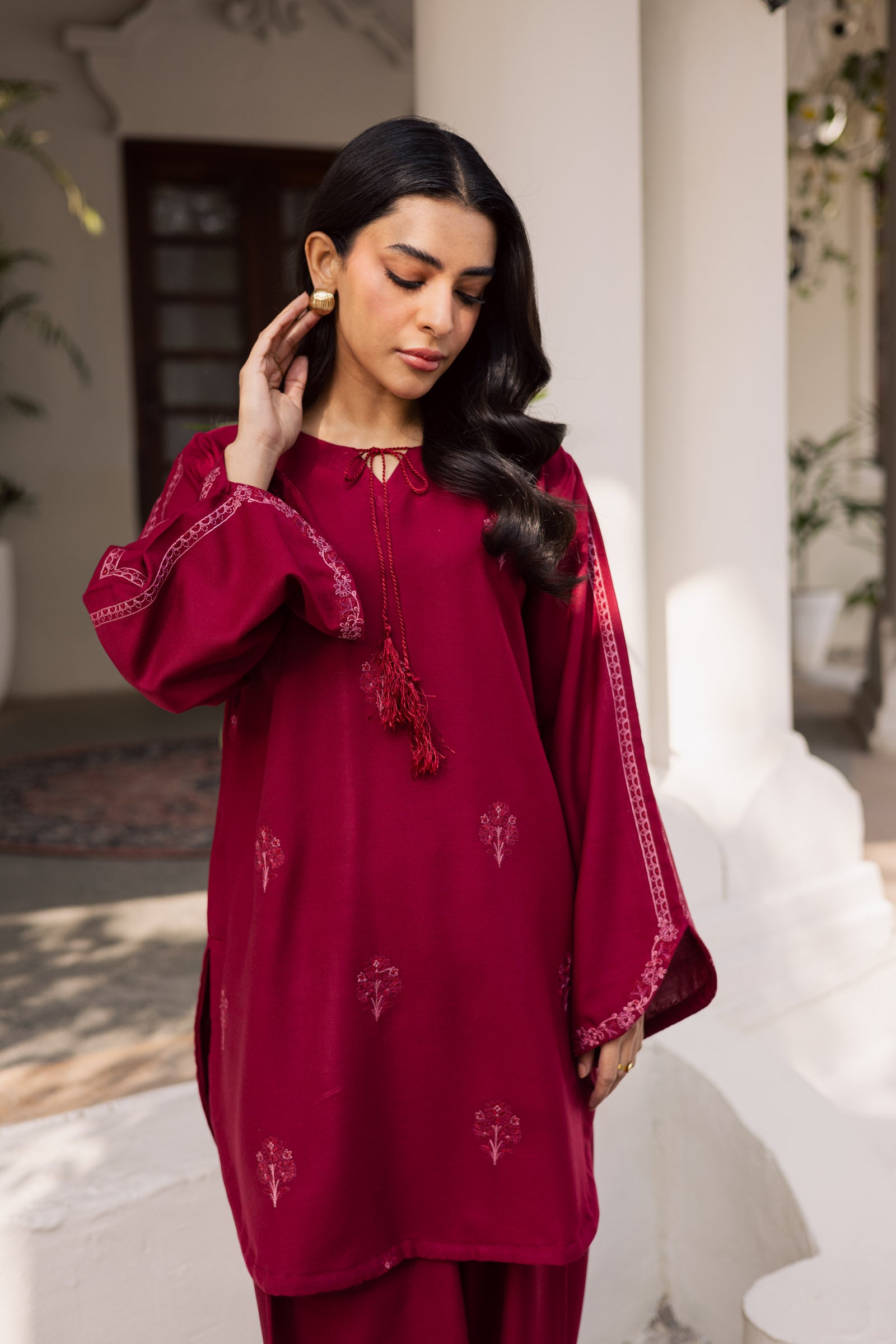 2PC Winter Embroidered Dress - 1194