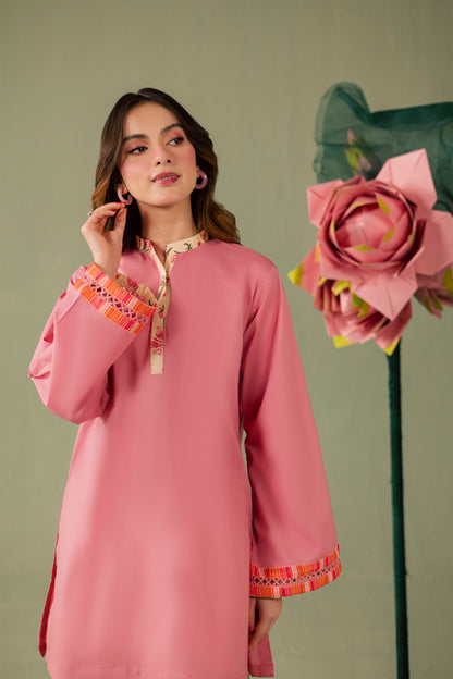 2PC Printed Solid Shalwar Kameez - AZ13