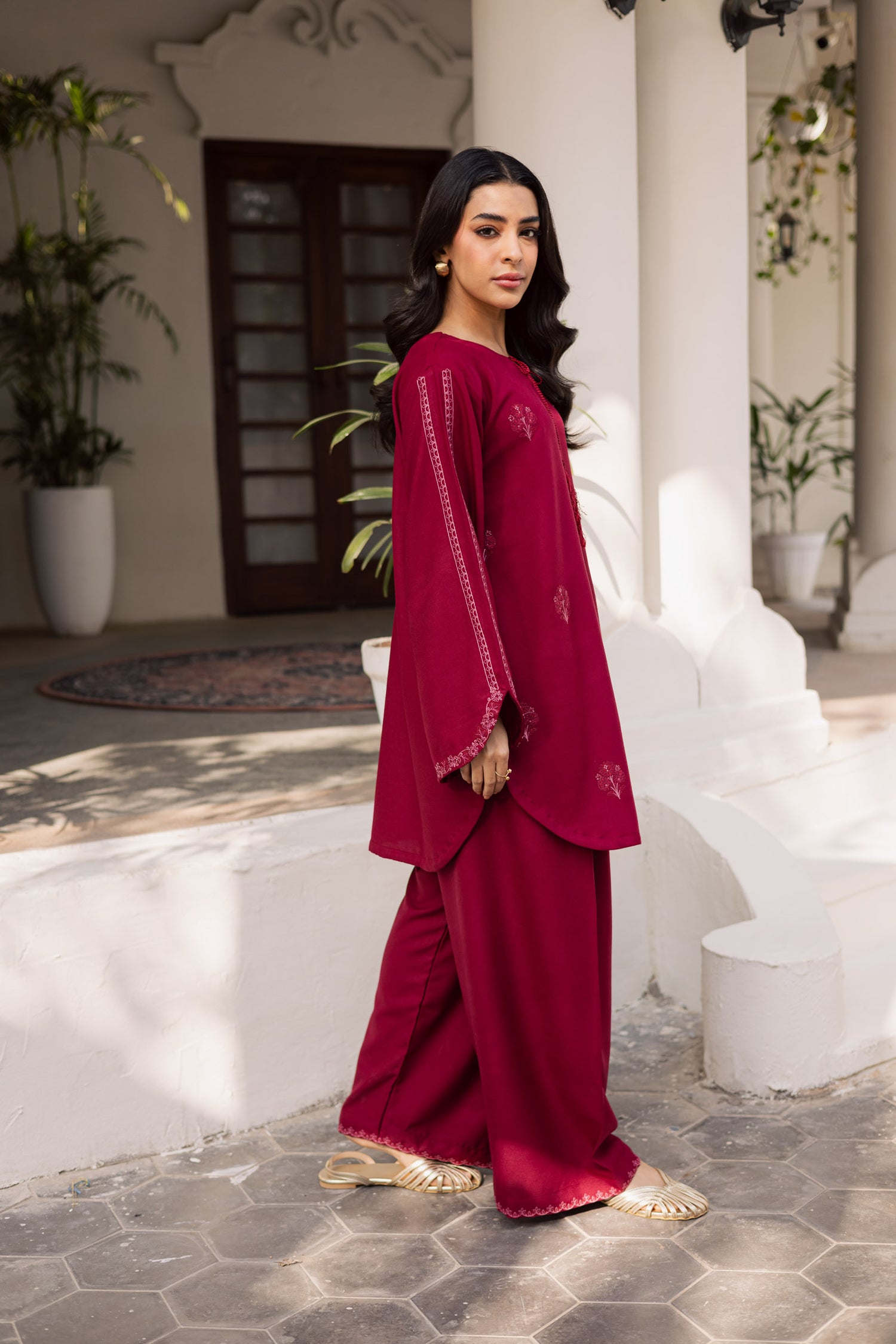 2PC Winter Embroidered Dress - 1194