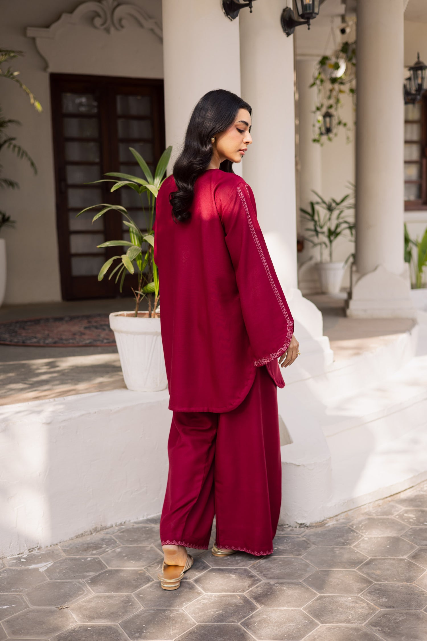 2PC Winter Embroidered Dress - 1194